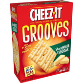Cheez-It Grooves Sharp White Cheddar Crackers, 9 Ounce -- 12 per case.