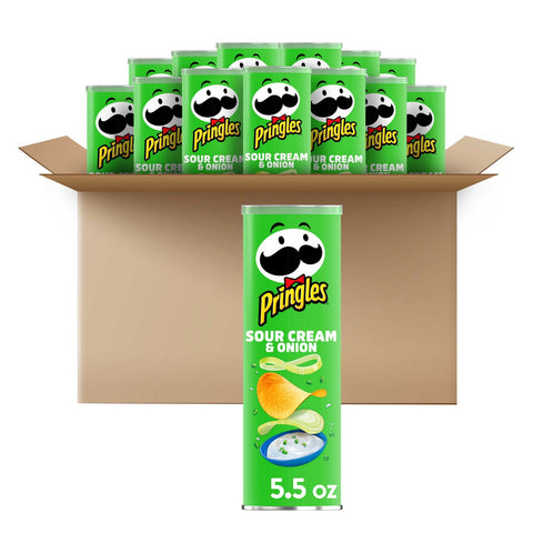 Pringles Sour Cream and Onion Crisps, 5.5 Ounce -- 14 per case.