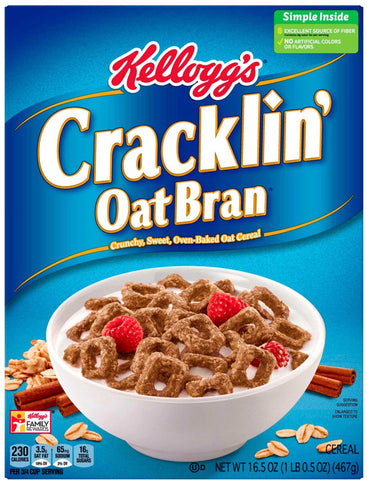 Kelloggs Cracklin Oat Bran Cereal, 16.5 Ounce -- 10 per case