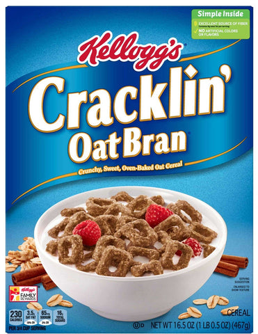 Kelloggs Cracklin Oat Bran Cereal, 16.5 Ounce -- 10 per case