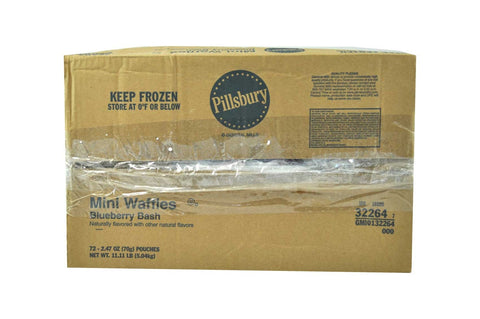 Pillsbury Blueberry Bash Mini Waffles, 2.47 Ounce -- 72 per case.