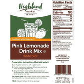 Highland Market Pink Lemonade Drink Mix, 18 Ounce -- 12 per case