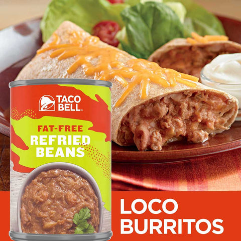 Taco Bell Fat Free Refried Beans, 16 Ounce -- 12 per case.