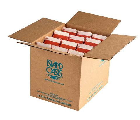 Island Oasis Peach Beverage Mix, 32 Fluid Ounce -- 12 per case.