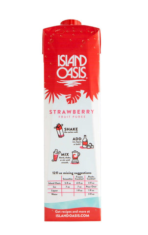 Island Oasis Strawberry Drink and Smoothie Mix - Aseptic, 1 Liter -- 12 per case.