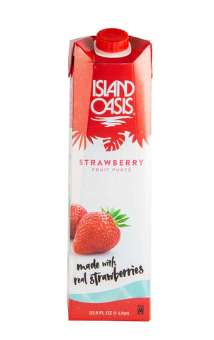 Island Oasis Strawberry Drink and Smoothie Mix - Aseptic, 1 Liter -- 12 per case.
