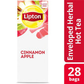 Lipton Cinnamon Apple Enveloped Hot Tea Bags, 28 count -- 6 per case