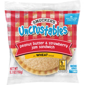 Smuckers Uncrustables Peanut Butter and Strawberry Jam Wheat Bread Sandwich, 5.3 Ounce -- 72 per case.