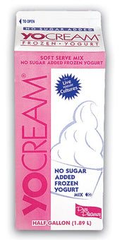 Yocream Yogurt Mix, No Sugar Added Yellow Cake Batter Fat Free Soft Serve, 64 Ounce -- 6 per case.