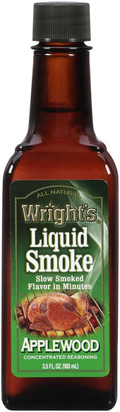 Wrights All Natural Liquid Smoke Applewood Seasoning, 3.5 Fluid Ounce -- 12 per case.