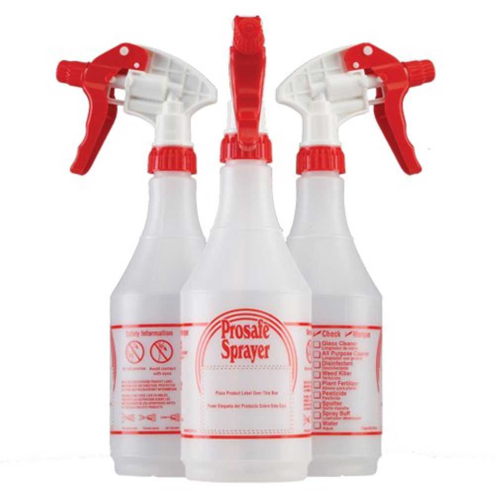 American Red/White Plastics ProSafe Trigger Sprayer and Bottle, 4