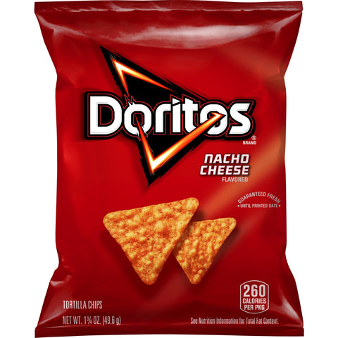Doritos Nacho Cheese Tortilla Chips, 1.75 Ounce -- 64 per case.