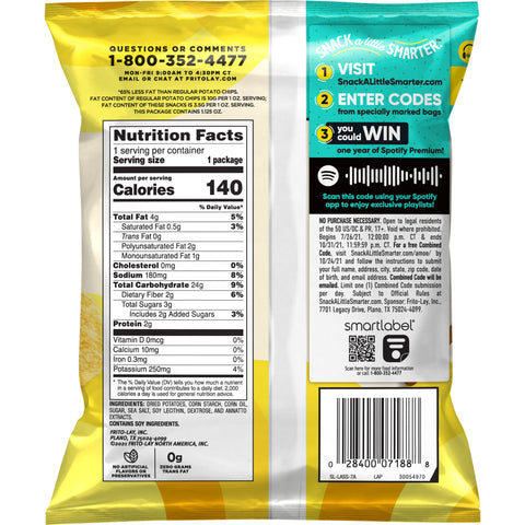 Lays Oven Baked Regular Potato Crisps, 1.125 Ounce -- 64 per case.