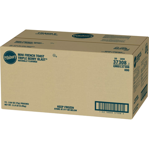 Pillsbury Triple Berry Burst Mini French Toast, 2.64 Ounce -- 72 per case.