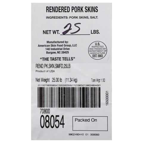 Smithfield Rendered Pork Skin, 25 Pound