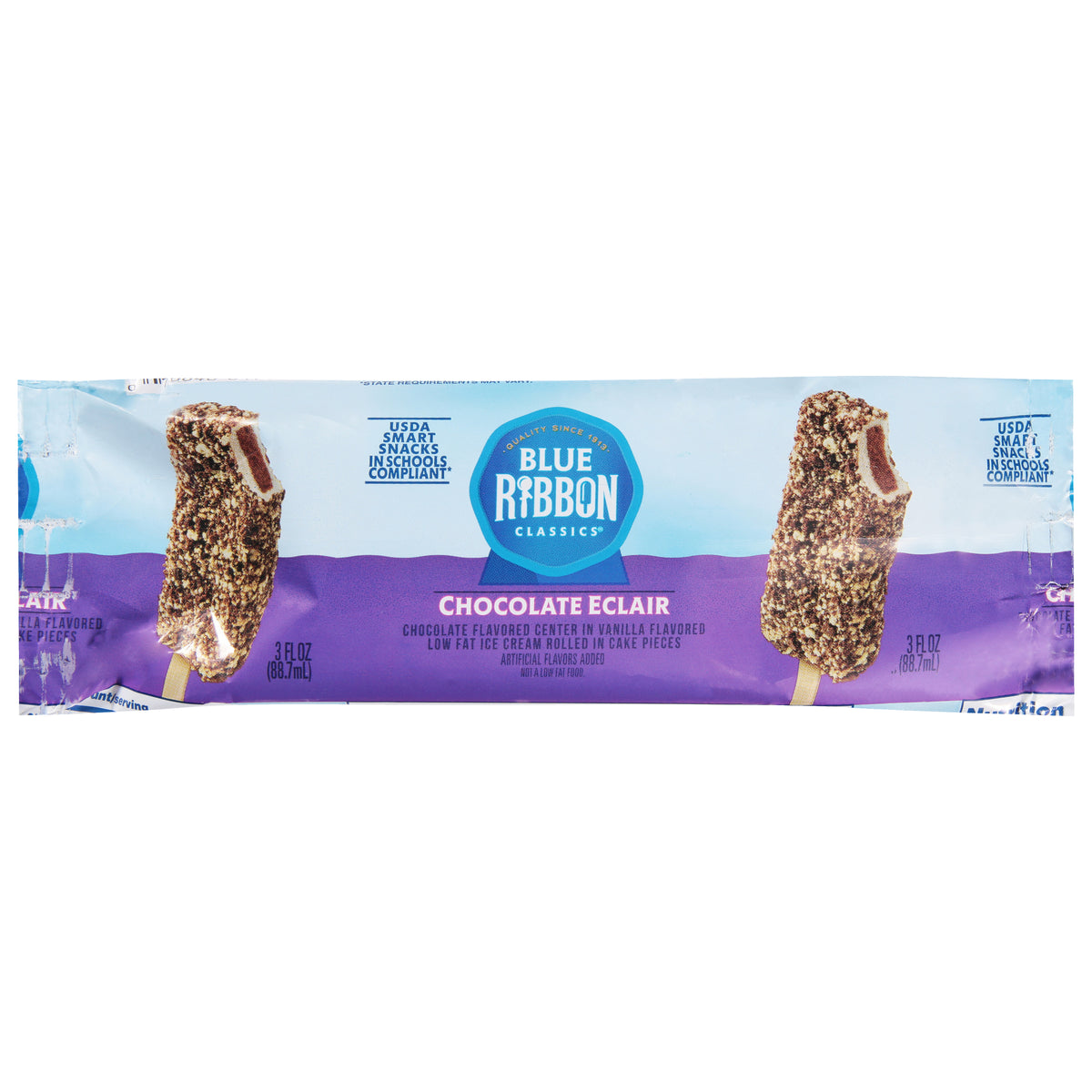 Blue Bunny Chocolate Eclair Ice Cream Bar No Crumbs Discount head