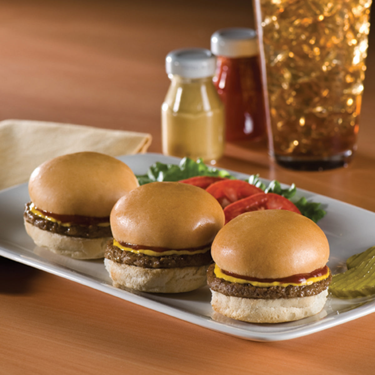 Beef Pattie Mini With Bun Fully Cooked Charbroiled 2 Oz 10710 Food