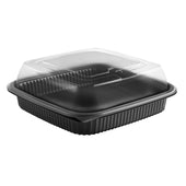 Container Pp Plastic Clear/black 1-compartment 8x8