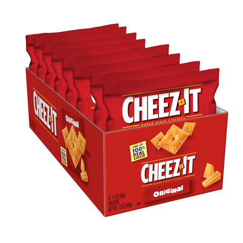 Sunshine Cheez-It Crackers, 1.5oz Single-Serving Snack Pack, 8/Box