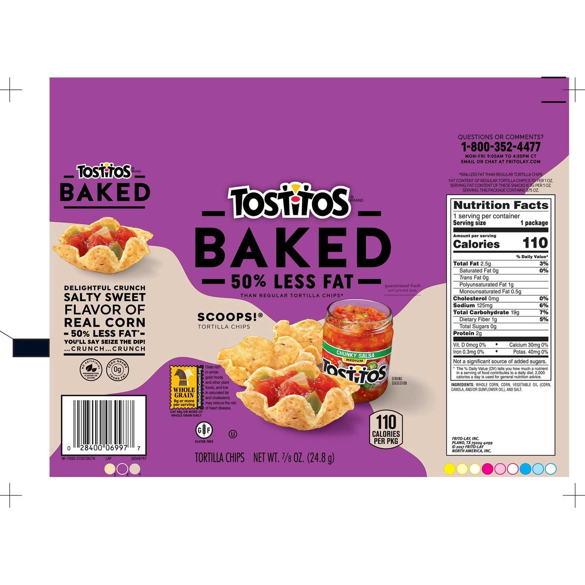 Tostitos Oven Baked Scoops Tortilla Chips, 0.875 Ounce 72 per case Food Service Rewards