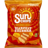 Sunchips Harvest Cheddar Whole Grain Chips, 1.5 Ounce -- 64 per case.