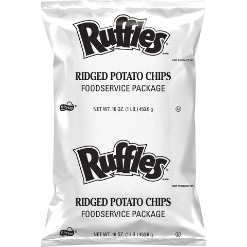 Frito Lay Ruffles Ridged Potato Chips, 1 Pound -- 8 per case.
