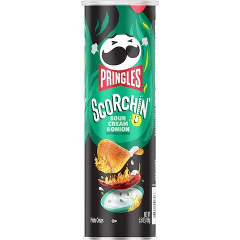 Pringles Scorchin Sour Cream and Onion Potato Crisps, 5.5 Ounce -- 14 per case