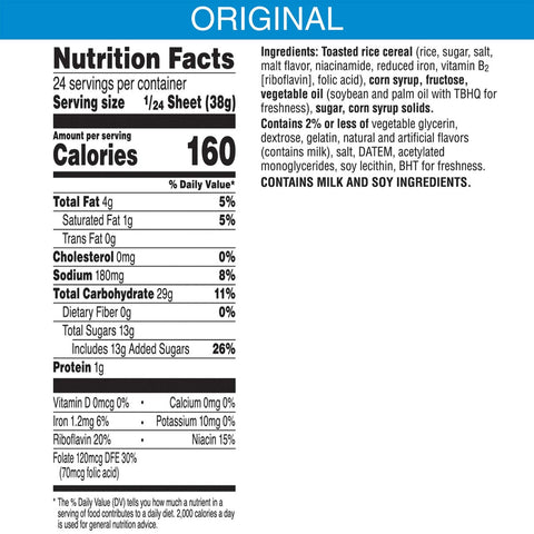 Rice Krispie Treats Sheet - 32 oz. package, 5 per case