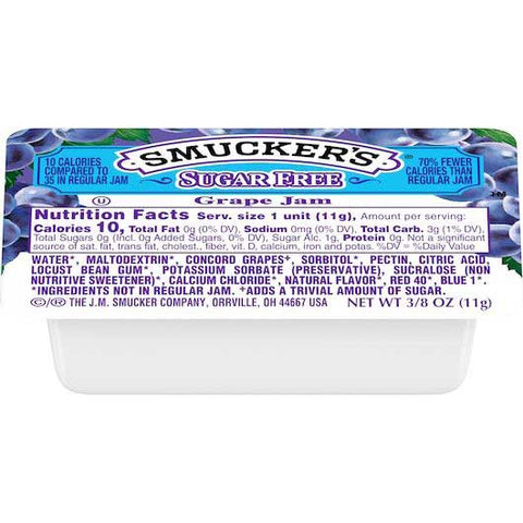 Smuckers Assorted Sugar Free Jelly, 0.375 Ounce -- 200 per case