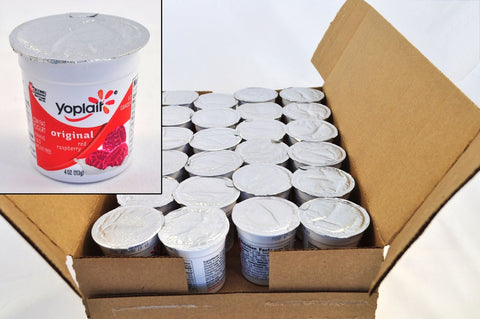 Yoplait Original Raspberry and Peach Yogurt, 4 Ounce -- 48 per case.