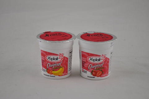 Yoplait Original Strawberry and Strawberry Banana Yogurt, 4 Ounce -- 48 per case.