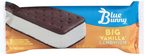Blue Bunny Big Vanilla Ice Cream Sandwich Bar, 6 Fluid Ounce -- 24 per case