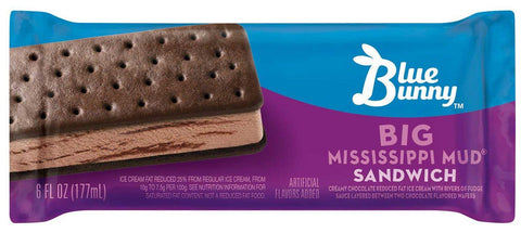 Blue Bunny Big Mississippi Mud Ice Cream Sandwich Bar, 6 Fluid Ounce -- 24 per case