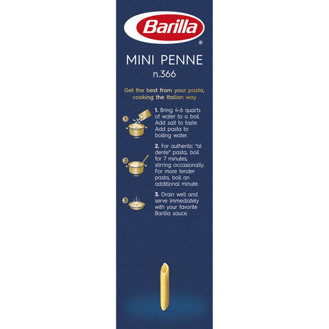 Barilla Semolina Mini Penne Pasta, 16 Ounce -- 12 per case.