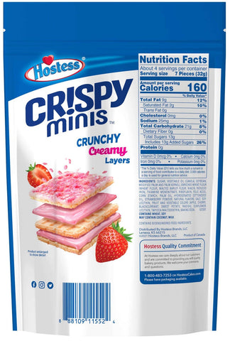 Hostess Crispi Minis Strawberries and Creme Wafers, 4 Ounce -- 6 per case