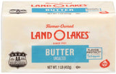 Land O Lakes Solid Unsalted Butter, 1 Pound -- 36 per case.
