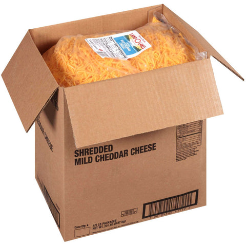 Land O Lakes Shredded Mild Cheddar Cheese, 5 Pound -- 4 per case.
