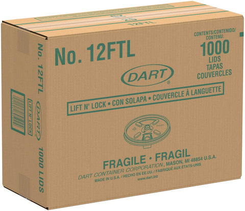 White, Lift N Lock Lids For 10J12, 12J12, 14J12, 14Fj12, 12X12G -- 1000 Per Case.