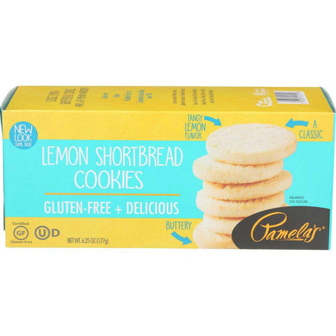 Pamelas Gluten Free Lemon Shortbread Cookie, 6.25 Ounce -- 6 per case