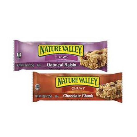 Nature Valley Chewy Chocolate Chip and Oatmeal Raisin Granola Bar Variety Pack, 0.89 Ounce -- 120 per case