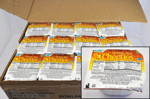 General Mills Honey Nut Cheerios Cereal, Bowl Pak, 1 Ounce -- 96 per case.