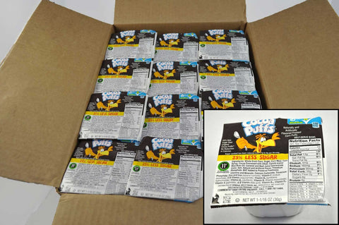 Cocoa Puffs 25 Percent Less Sugar Cereal, 1.06 Ounce -- 96 per case.