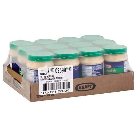 Kraft Spoonable Sandwich Spread, 15 Ounce -- 12 per case.