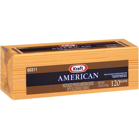 Kraft Singles Regular American Sliced Yellow Cheese, 5 Pound -- 4 per case.
