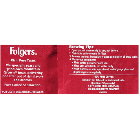 Folgers Classic Roast Ground Coffee - 2.7 oz. pack, 50 packs per case