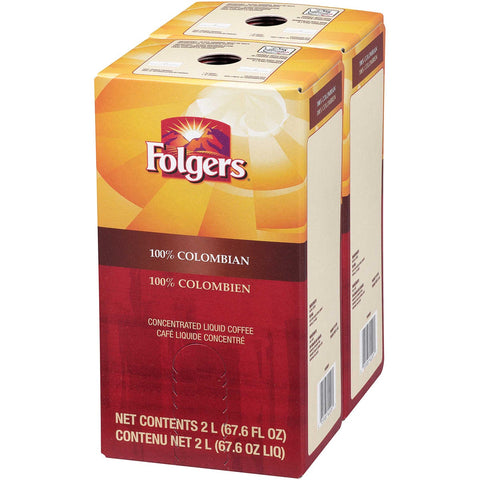 Folgers 100 Percent Colombian Coffee Liquid, 2 Liter - 2 per pack.