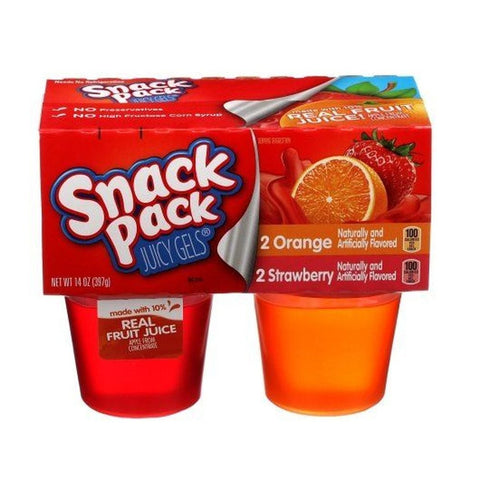 Snack Pack Orange Strawberry Gel, 3.5 Ounce -- 12 per case