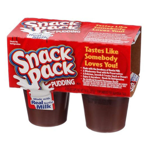 Snack Pack Chocolate Pudding, 3.5 Ounce - 4 count per pack -- 12 packs per case