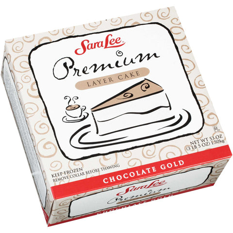 Sara Lee Round Gourmet Chocolate Golden Premium Butter Cream Layer Cake, 9 inch -- 4 per case.