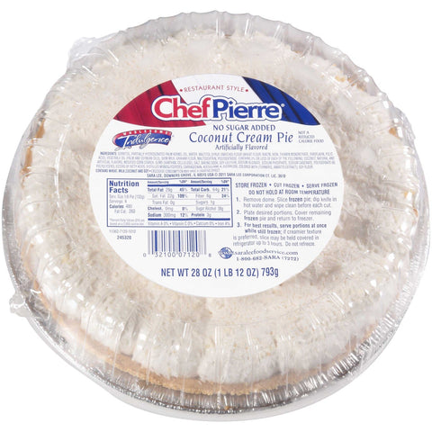 Sara Lee Chef Pierre Coconut Cream Pie, 28 Ounce -- 6 per case.
